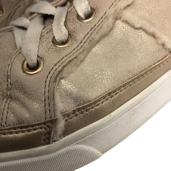 UGG Womens 6 KiDS 5 37 Girls Alanna Low Top Gold Metallic Sneakers Trainers - Picture 10 of 11